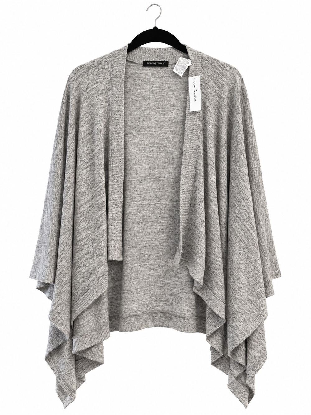 Banana Republic Heather Gray Draped Open-Front Wrap shawl